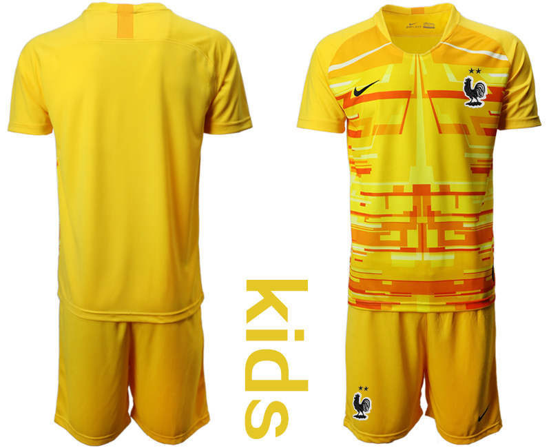 2021 European Cup France yellow Youth goalkeeper soccer jerseys->youth soccer jersey->Youth Jersey